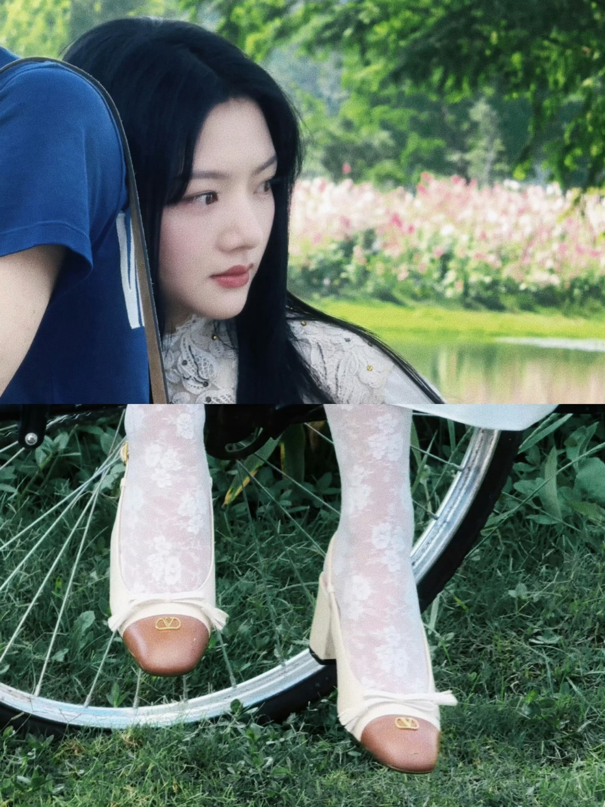 任敏单车恋人任敏好美好会啊，白裙黑长直单车，是懂我们喜欢看什么的！微风吹过我仿佛