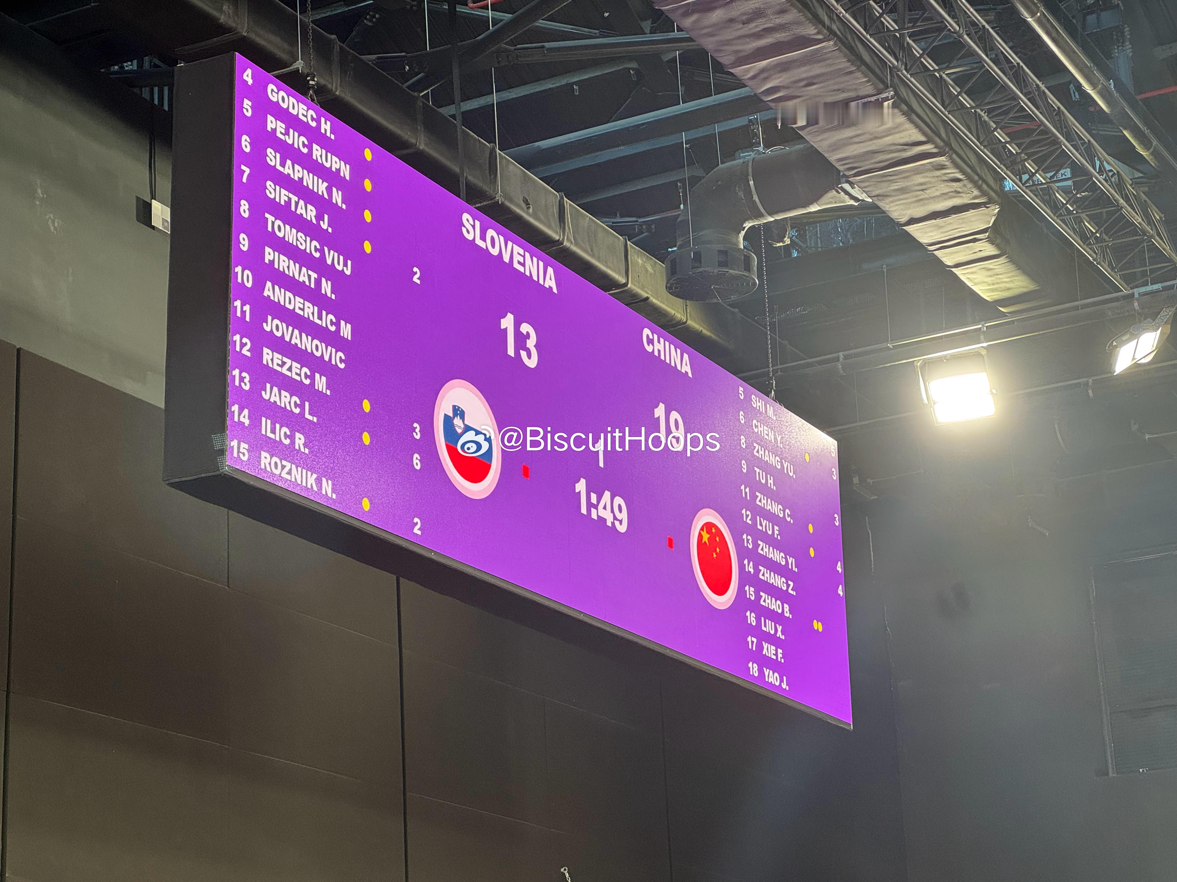 U17男篮世界杯9-10排位赛，半场战罢，中国39-31领先斯洛文尼亚，吕飞燕与