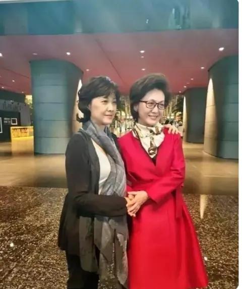 右边是央视主持人海霞，曾获得“全国德艺双馨电视艺术工作者”荣誉称号，左边这位是谁