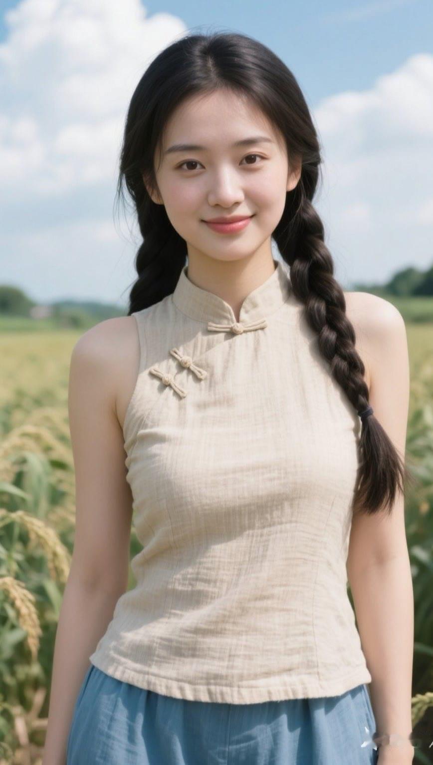 田园少女风，清新自然，笑靥如花