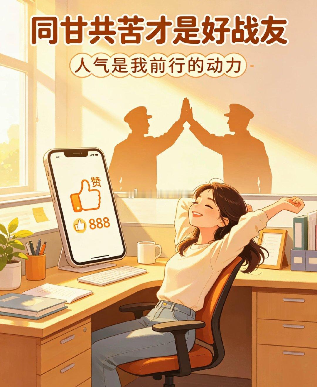 午休刚醒，前来把赞和888补齐～能同甘、亦能共苦，才是一路相伴的好战友！大家满满