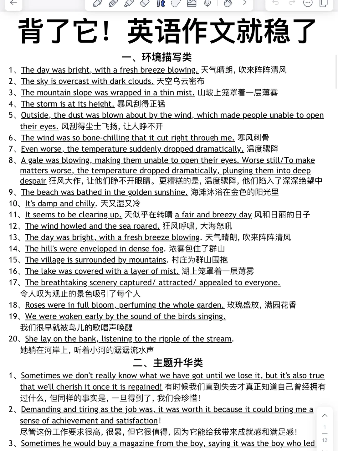 背了它，你的作文就稳了！阅卷老师超爱的！