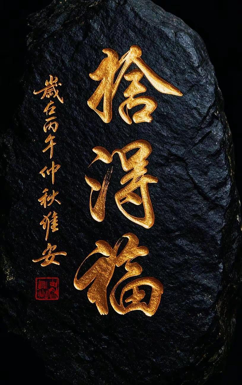 维安书法作品展示。AI金石篆金书法字