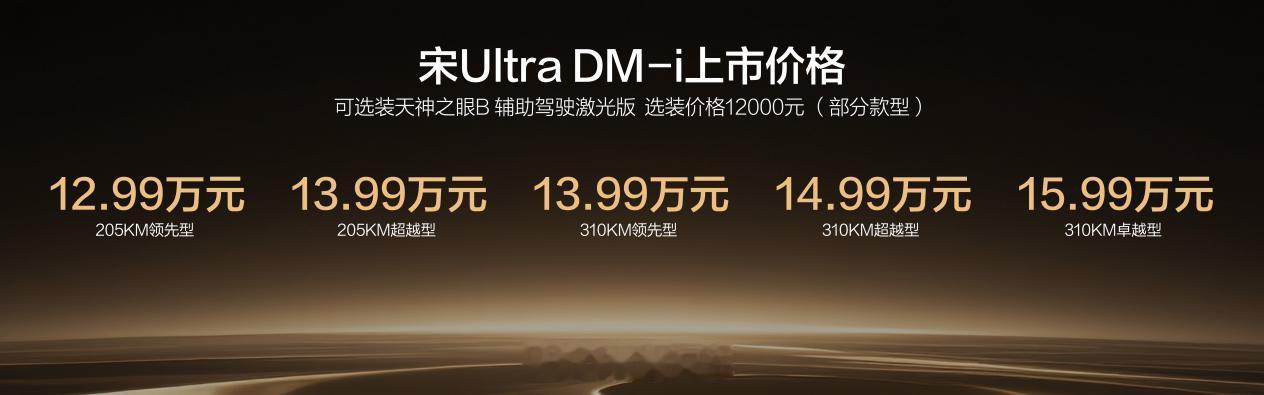 比亚迪宋Ultra DM-i今天正式上市了，12.99万起，说实话有点超出预期。