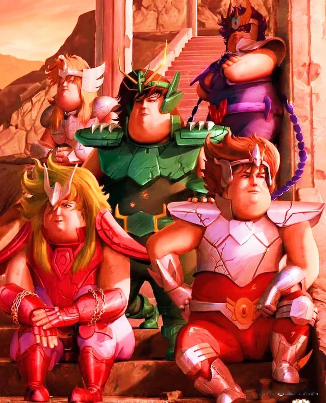 一胖毁所有[黑线]，发型变了，圣衣也快要撑破了……