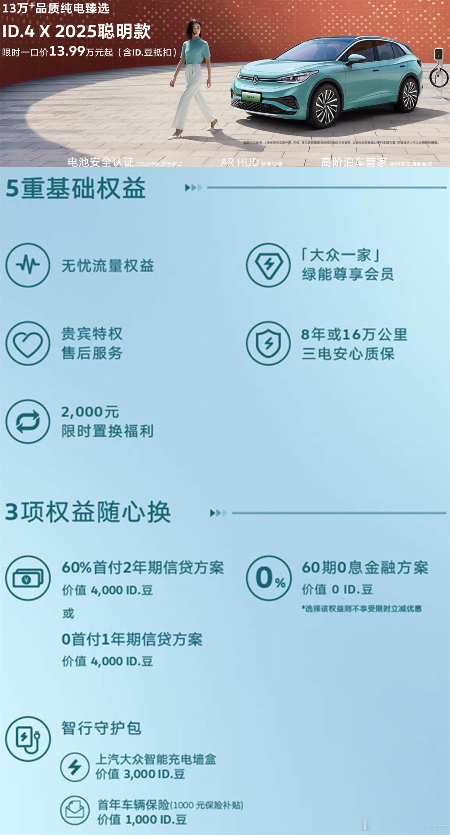 13万买德系纯电SUV，这事真让2025款id4x聪明款 干出来了，全系4款车型