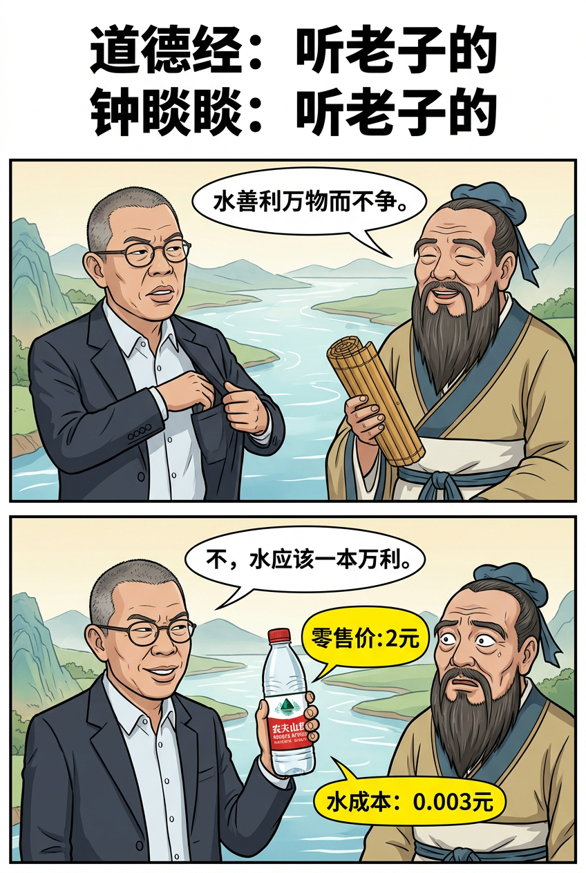 先叠个甲，我很尊重首富钟老，对企业也没有任何意见，仅仅是觉得李稻葵教授的分析更通