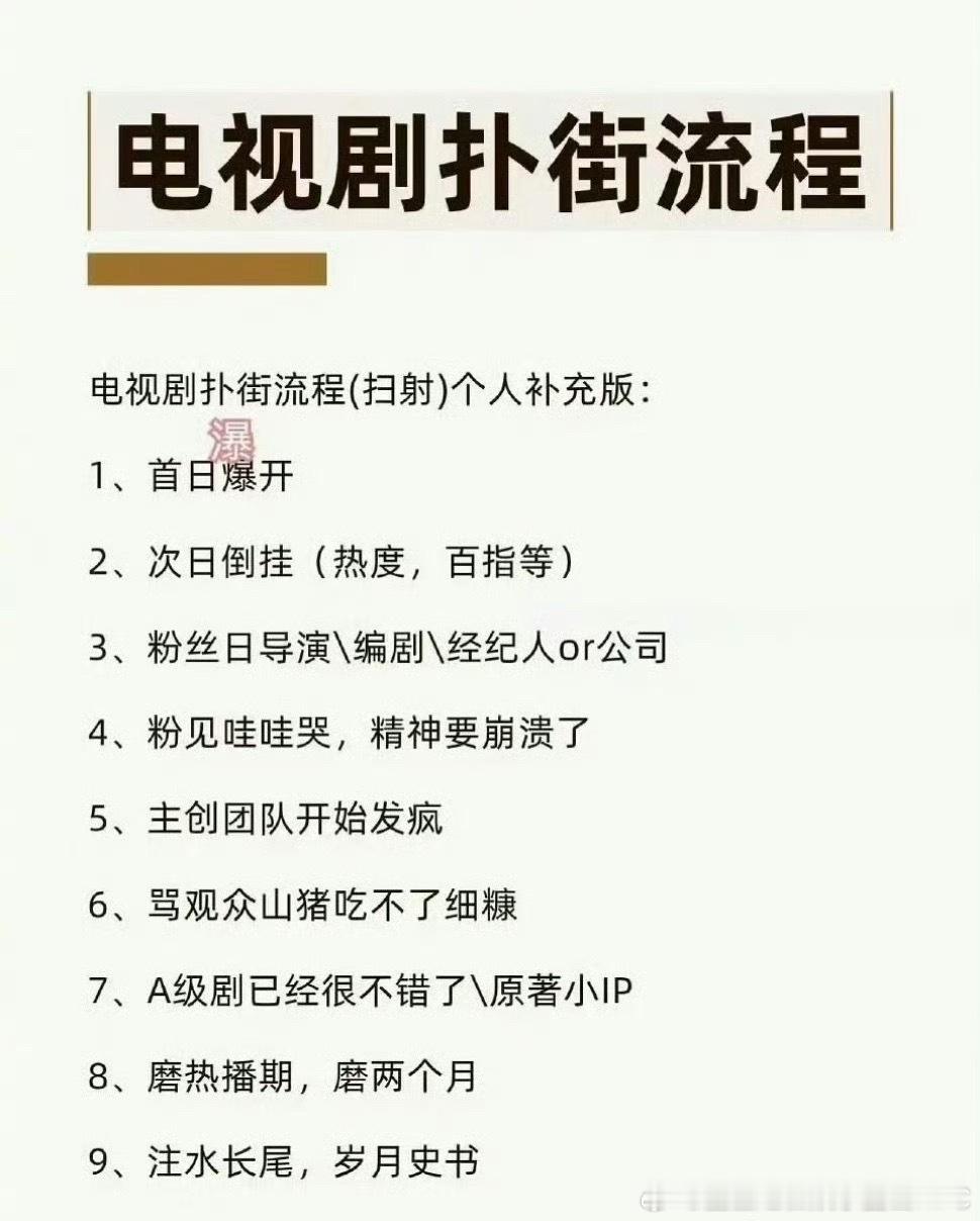 电视剧扑街流程  其实电影也是这个流程[泪奔] ​​​