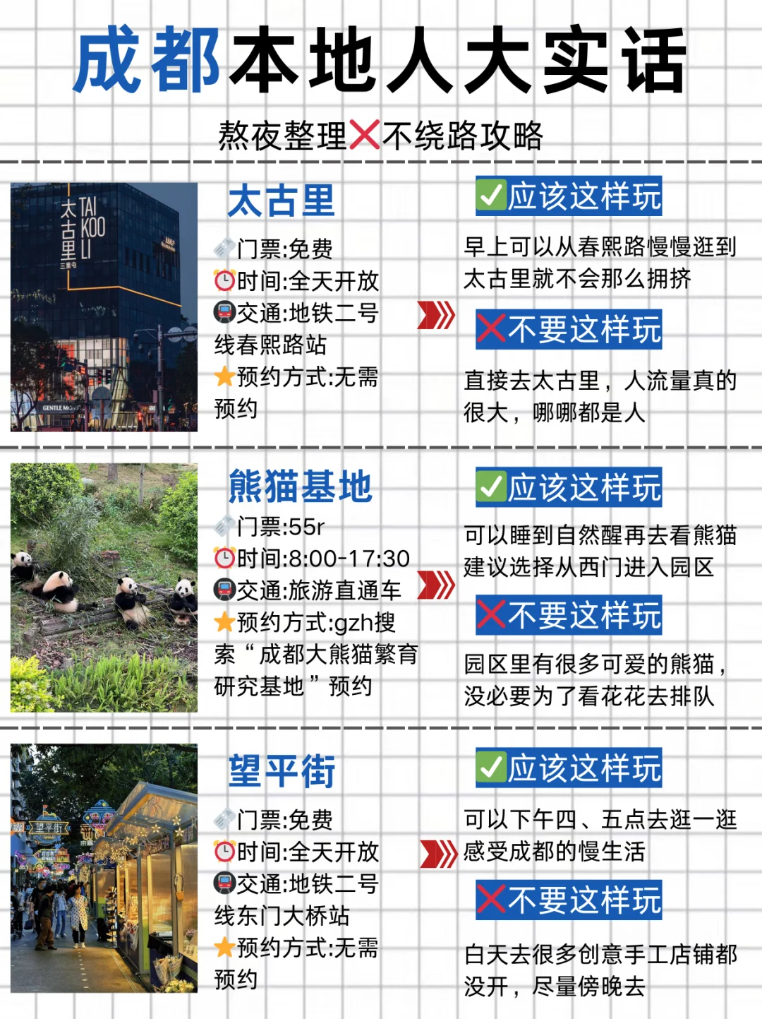 刚从成都回来，花5h整理的超全攻略，速抄❗
