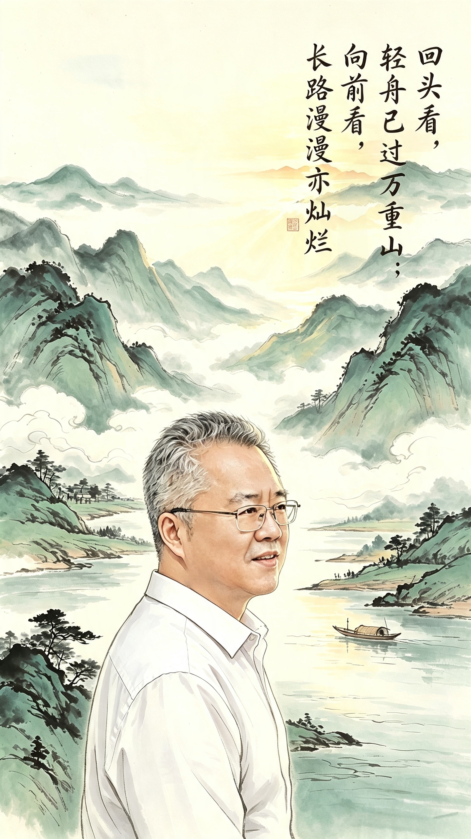 【窃窃史语】回头看，轻舟已过万重山；向前看，长路漫漫亦灿烂。人间一趟，积极向上，