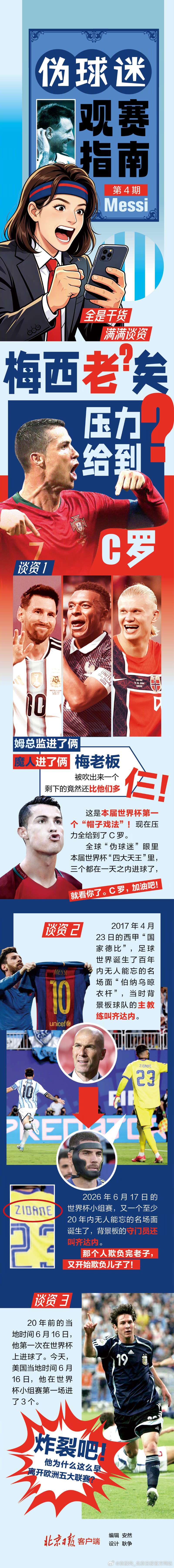【#80后梅西90后姆巴佩00后哈兰德#】#等一个C罗# 17日的世界杯头版头条