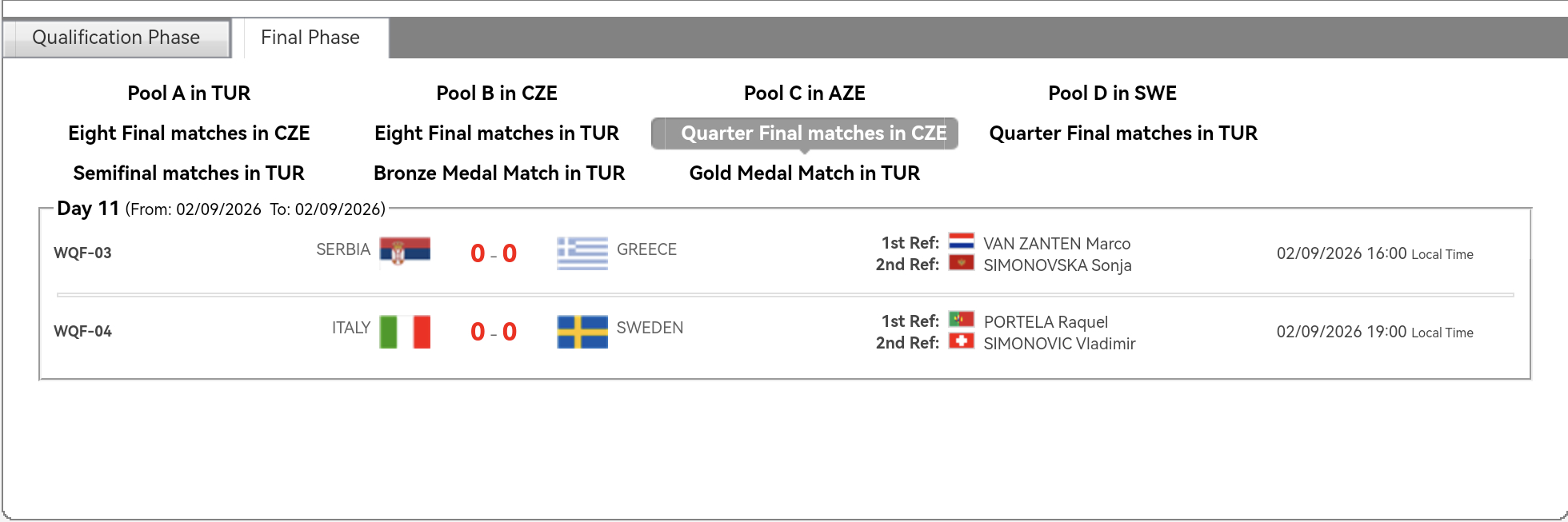 今晚10点2026女排欧锦赛 塞尔维亚🇷🇸 🆚 希腊🇬🇷时间不错，可以