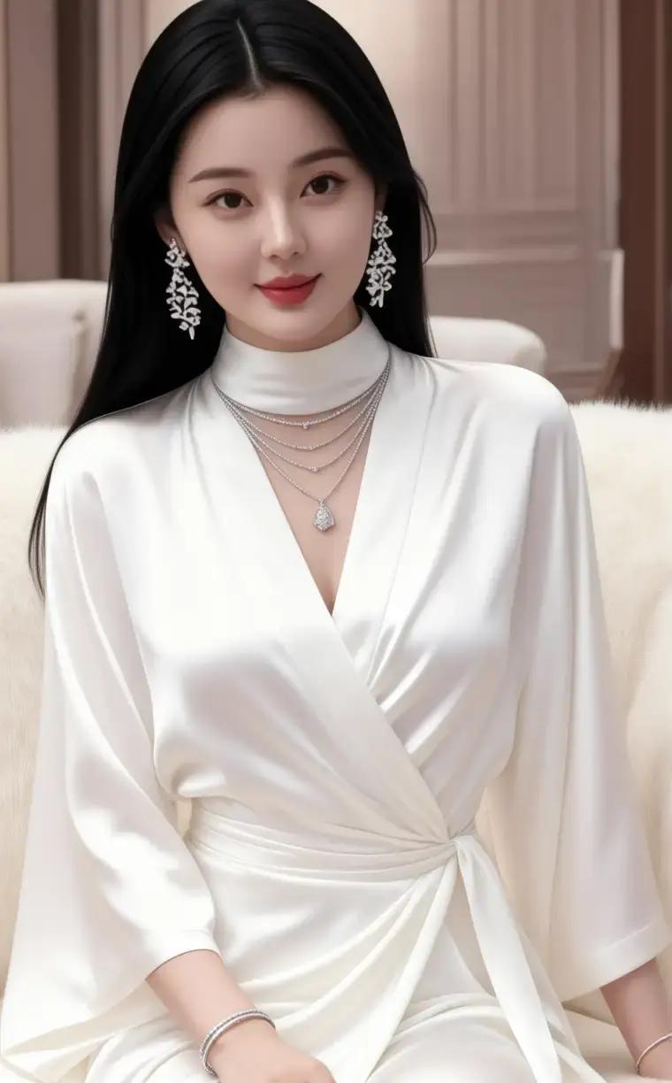 白裙一穿，全网都在问腰怎么扭的
 
缎面像水一样贴着身子走，腰窝那里打了个结，把