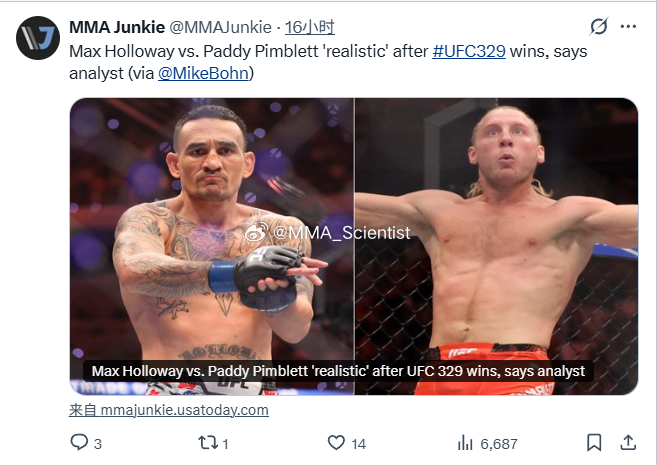 “大嘴”切尔·宋恩(Chael Sonnen)认为，UFC 329之后，很可能接