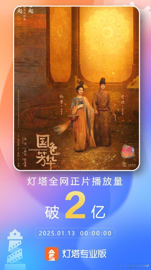 杨紫《国色芳华》灯塔全网正片播放量破2亿！杨紫太牛了！ 