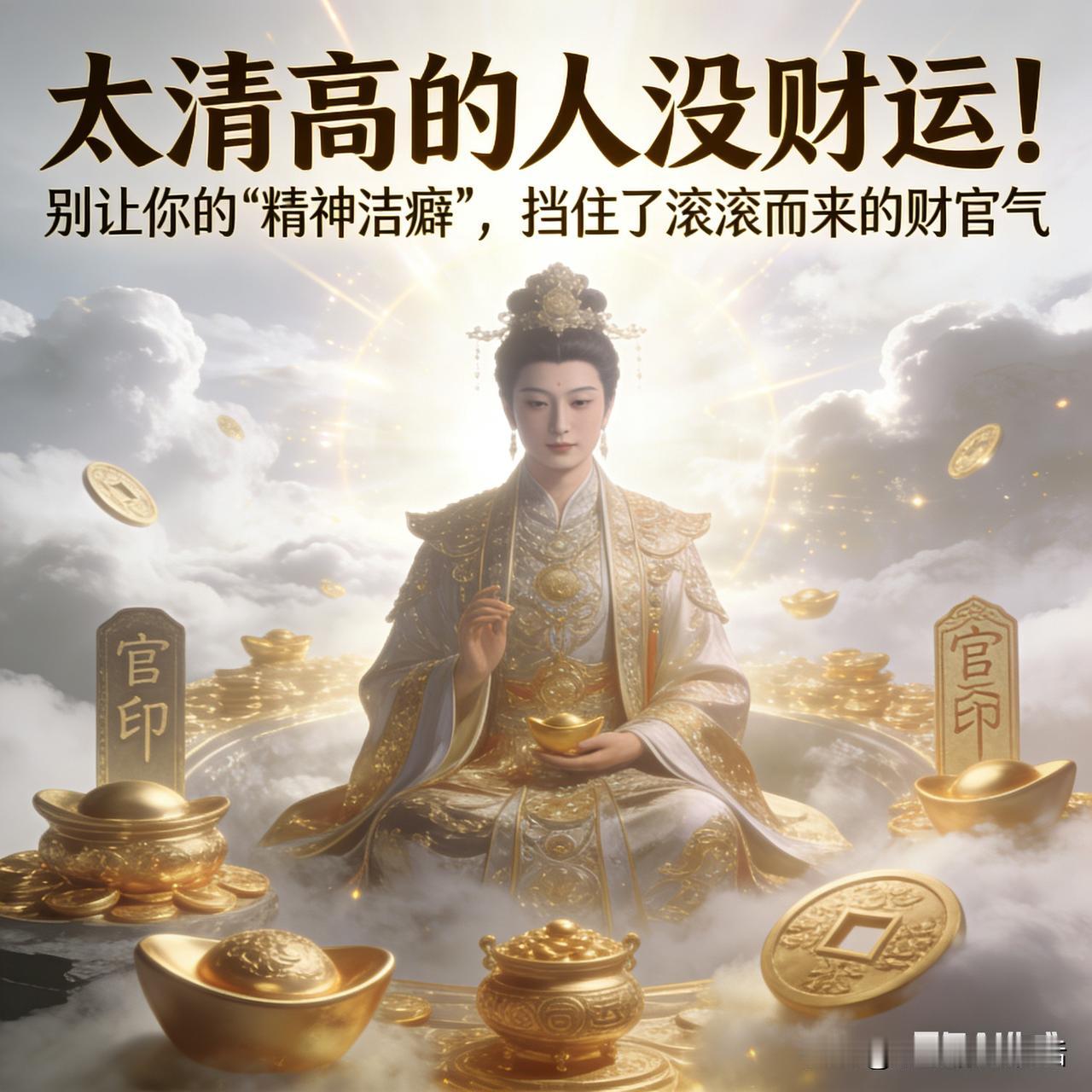 太清高的人没财运！别让你的“精神洁癖”，挡住了滚滚而来的财官气。

人得带点“俗