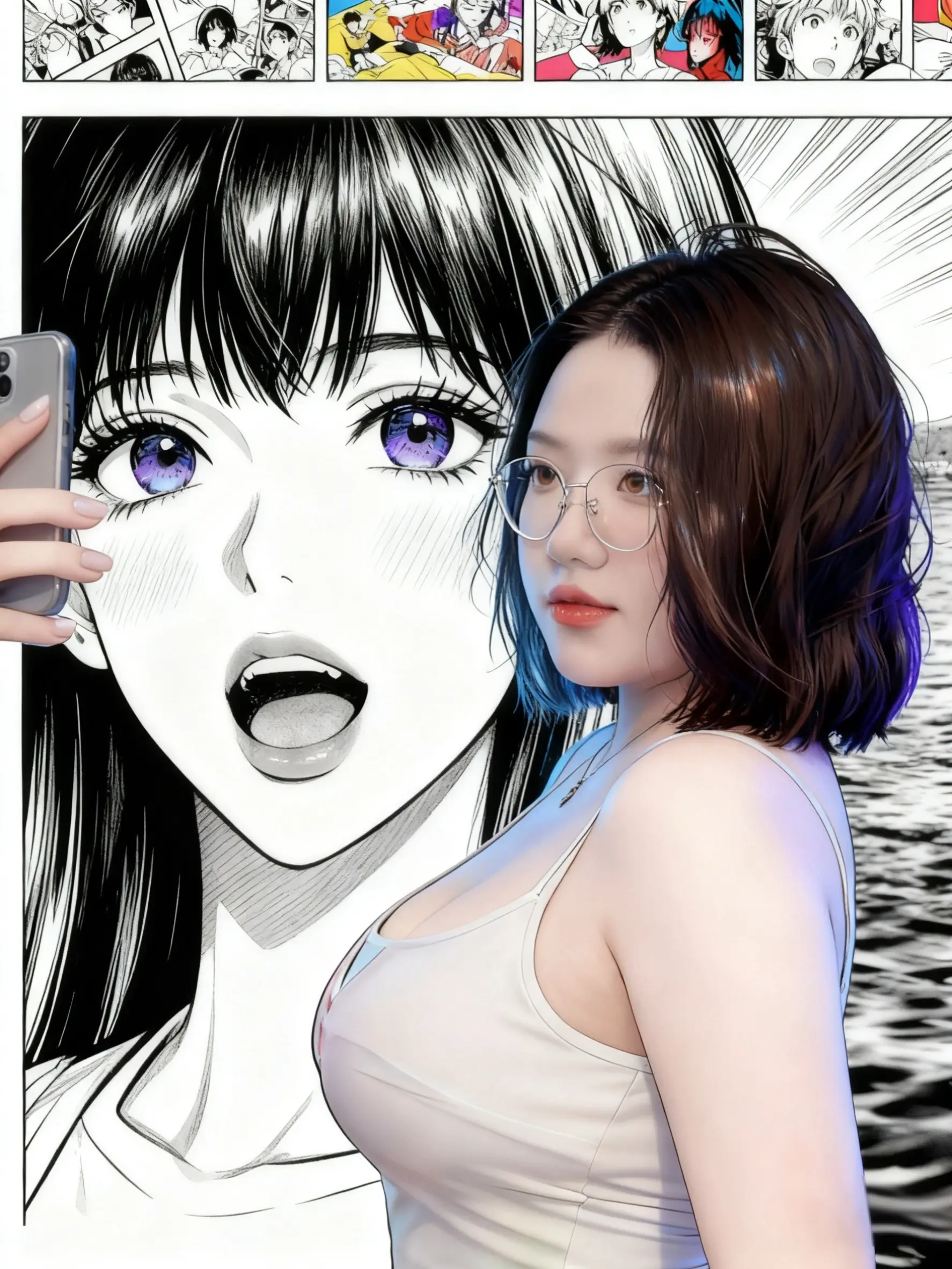 遇到动漫世界的另一个我 ai  豆包ai 御姐 ai动漫风自拍