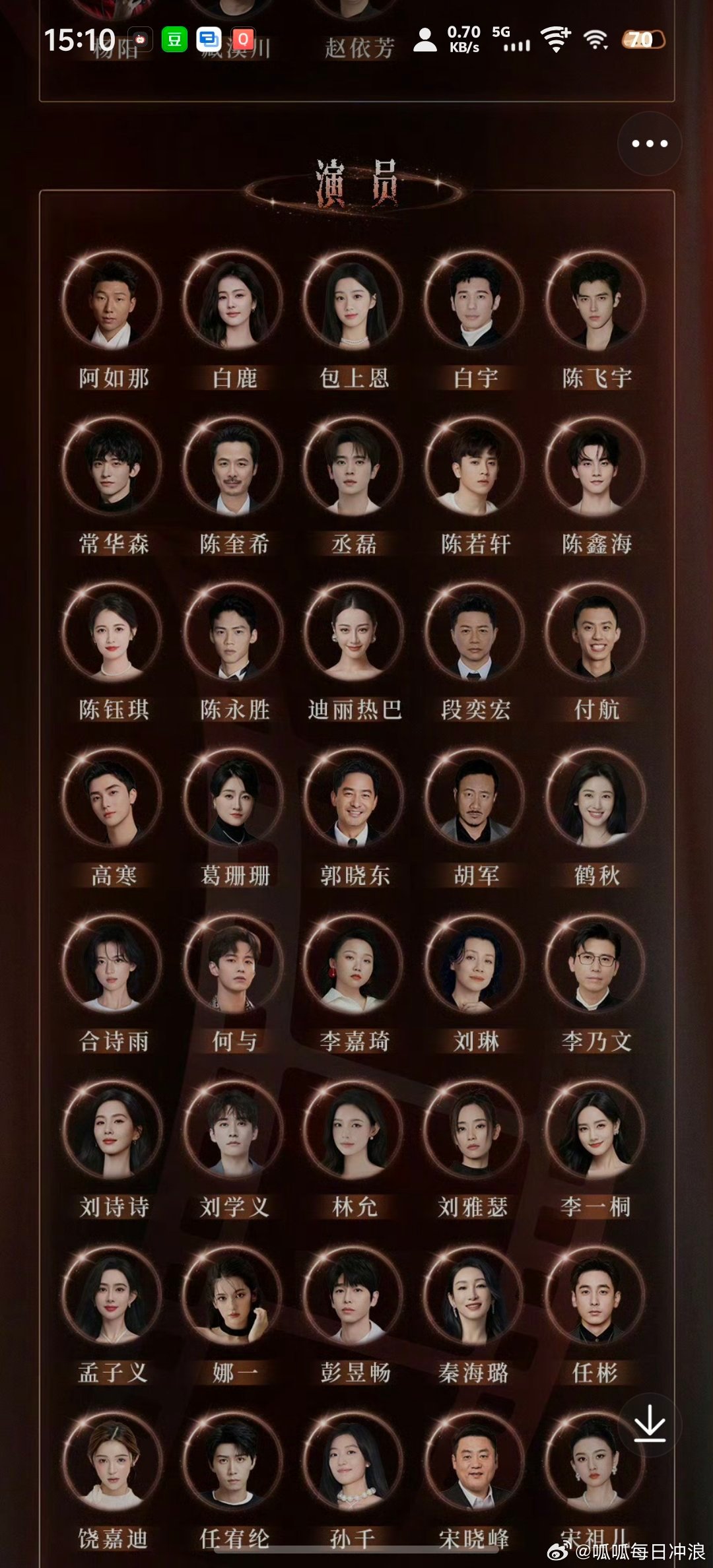 鹅剧派对官宣演员阵容：刘诗诗，迪丽热巴，白鹿，田曦薇，孟子义，张凌赫，张若昀，周