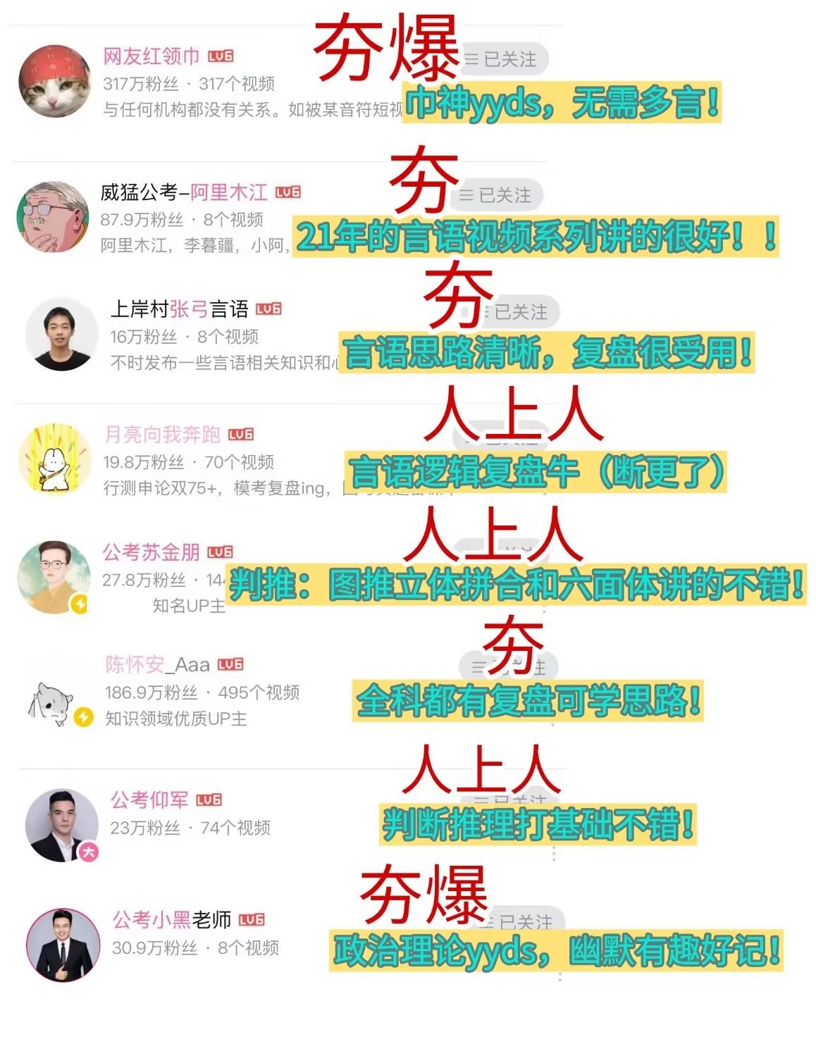 精选适合27考公的干货up主合集！ 