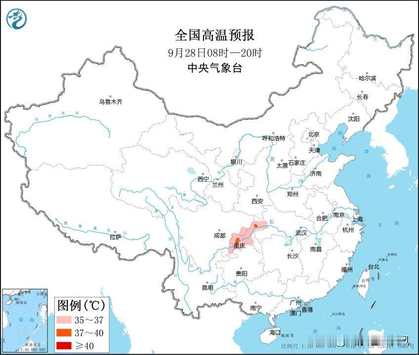 西南江南的高温天气还剩下最后两天，预计28-29号受副高增强北抬影响，西南东部、