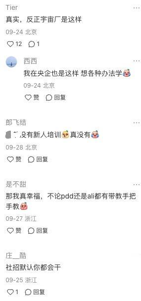 刷到个帖子——互联网大厂没人带就对了，评论区网友们激情开麦[泪奔]

国内互联网