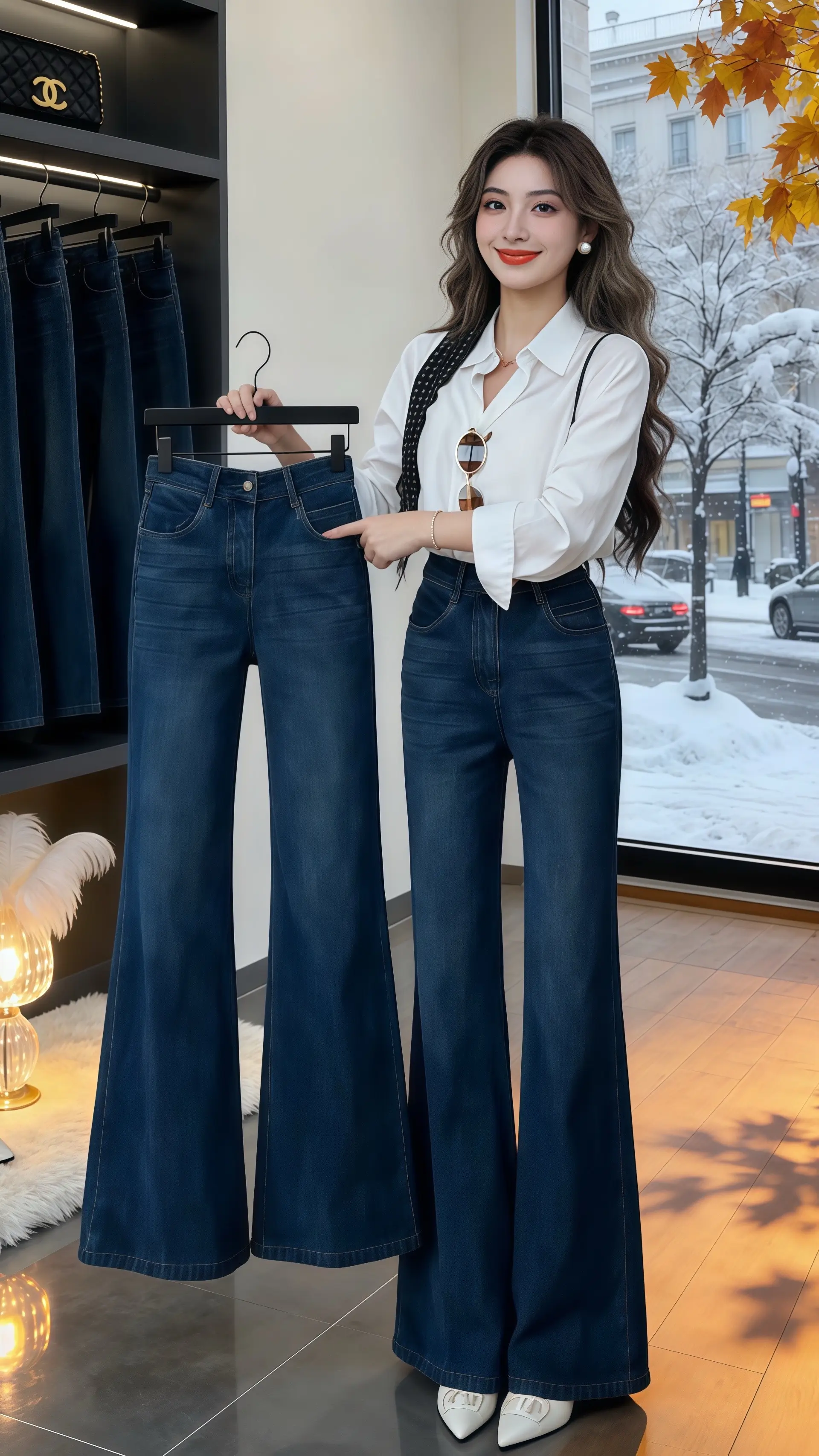 微喇牛仔裤 显瘦穿搭 穿出自己的风格 过年氛围提前搞起来了 春款上新