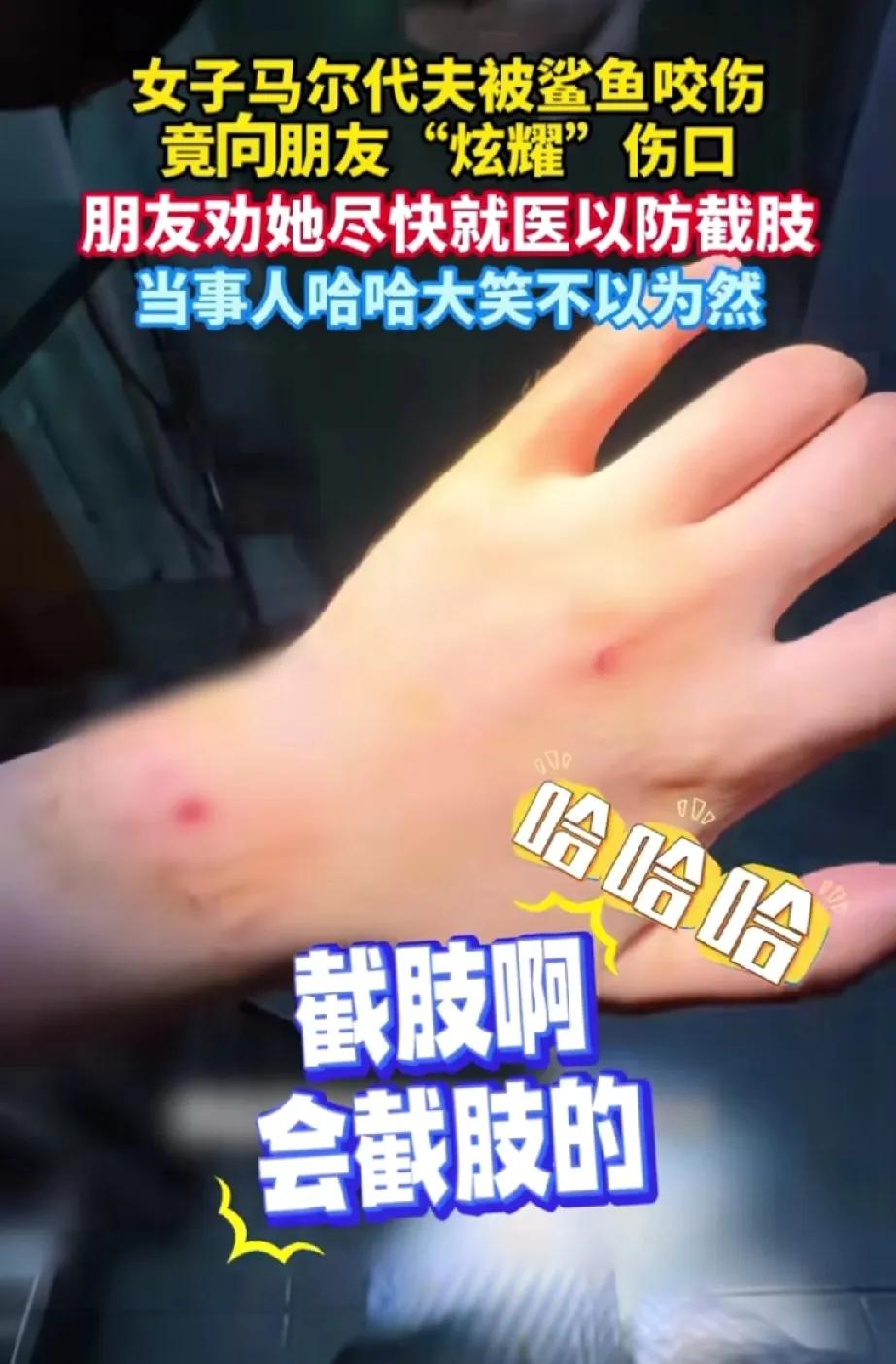 心真大！中国女子到马尔代夫旅游，竟然在生理期玩潜水，为了拍出大片，还主动和护士鲨