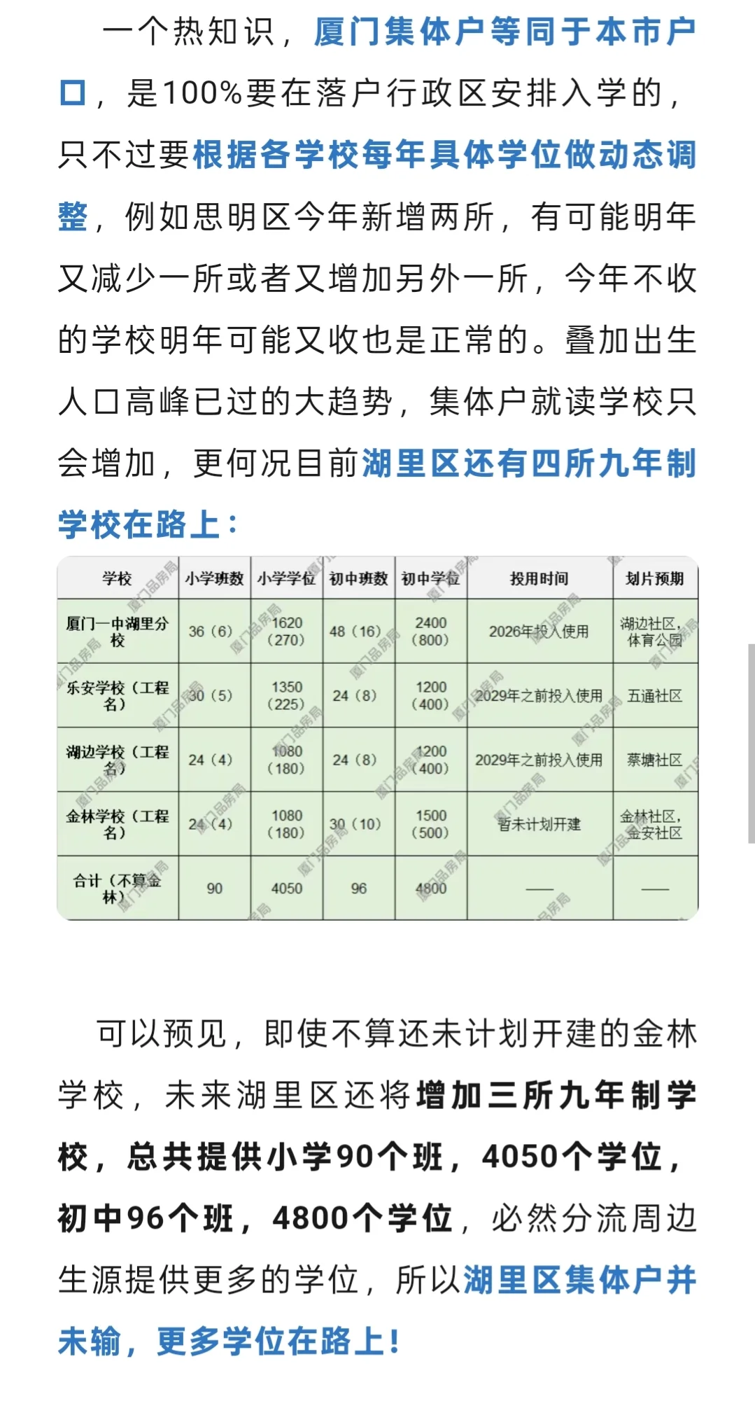 一中湖里分校，带来的连锁反应