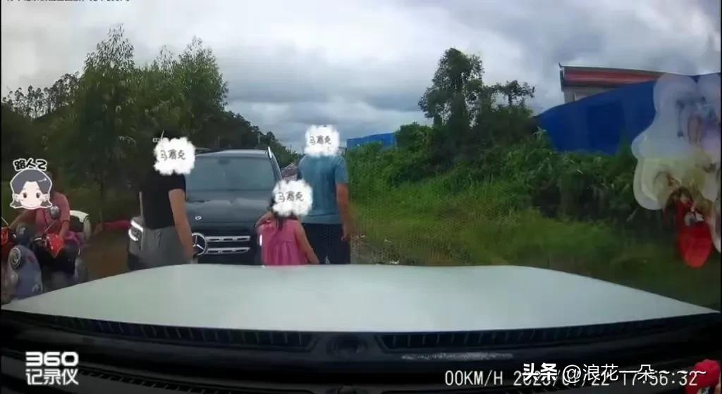 这看上去荒山野岭的，开个大奔驰让个路这么难吗？不就是方向盘一转悠的事儿就解决问题