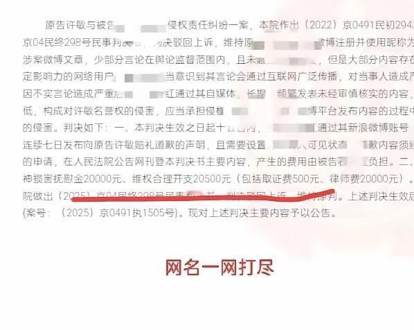 2026年许敏喜迎开门红，反网暴又赢了两个！一个是西窗张某兰，另一个是一网打尽石