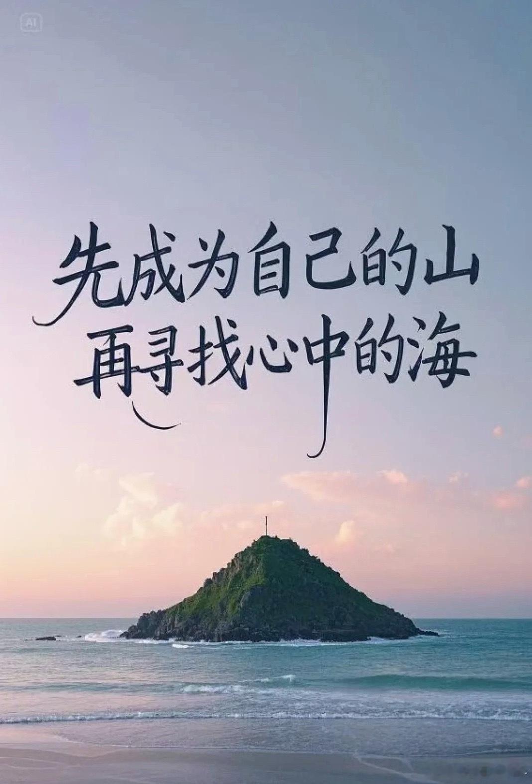 先成为自己的山，再寻找心中的海把每一个清晨，都当成重启人生的机会，把每一次努力，