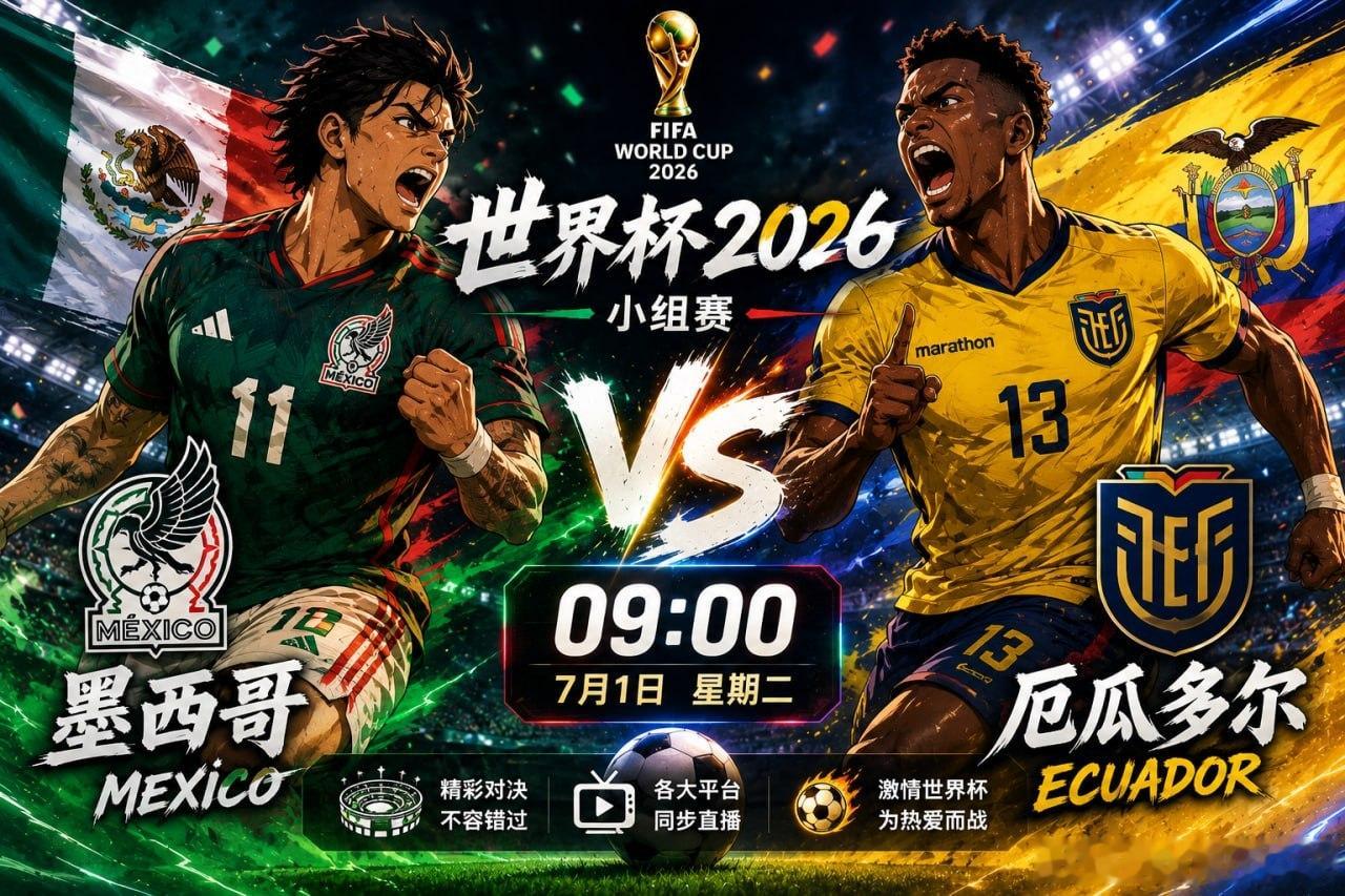 清晨的世界杯，同样精彩！🌅⚽️🏆 世界杯2026🕘 7月1日 09:00?