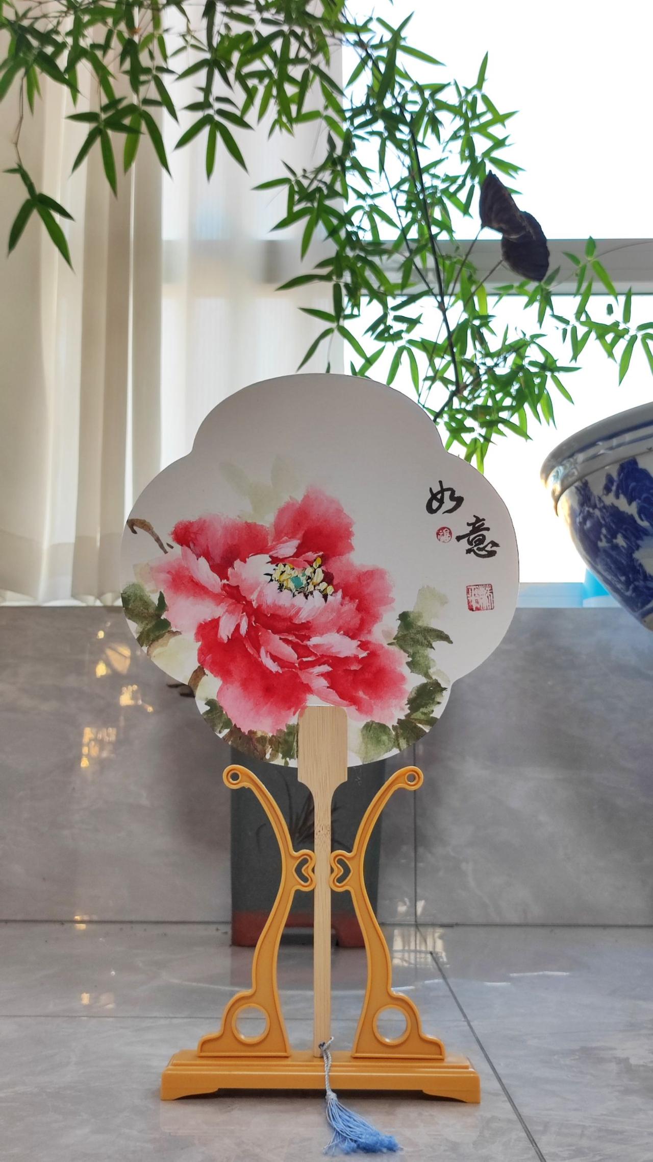 #牡丹花画法视频 #零基础教学 #香凝写意牡丹 #团扇 #古风扇子