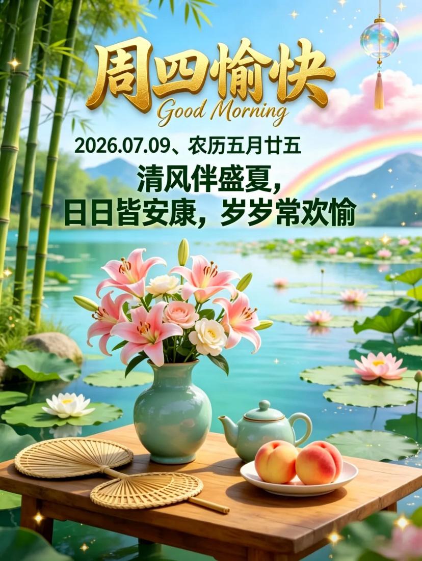 🌺2026 年 7 月 9 日，整理心绪，与清风相伴，万事皆舒心🌺

🌿☀