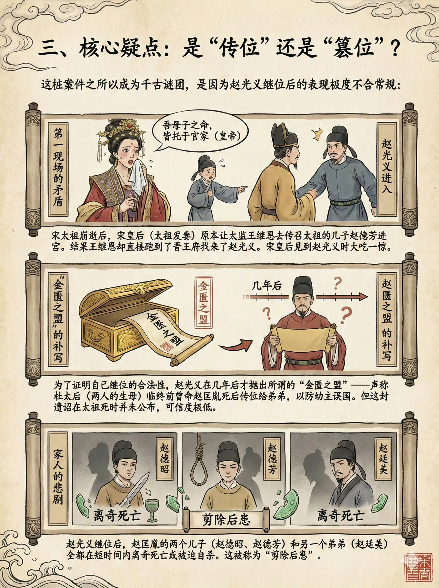 烛影斧声，赵大赵二兄弟之间的千年谜团。 