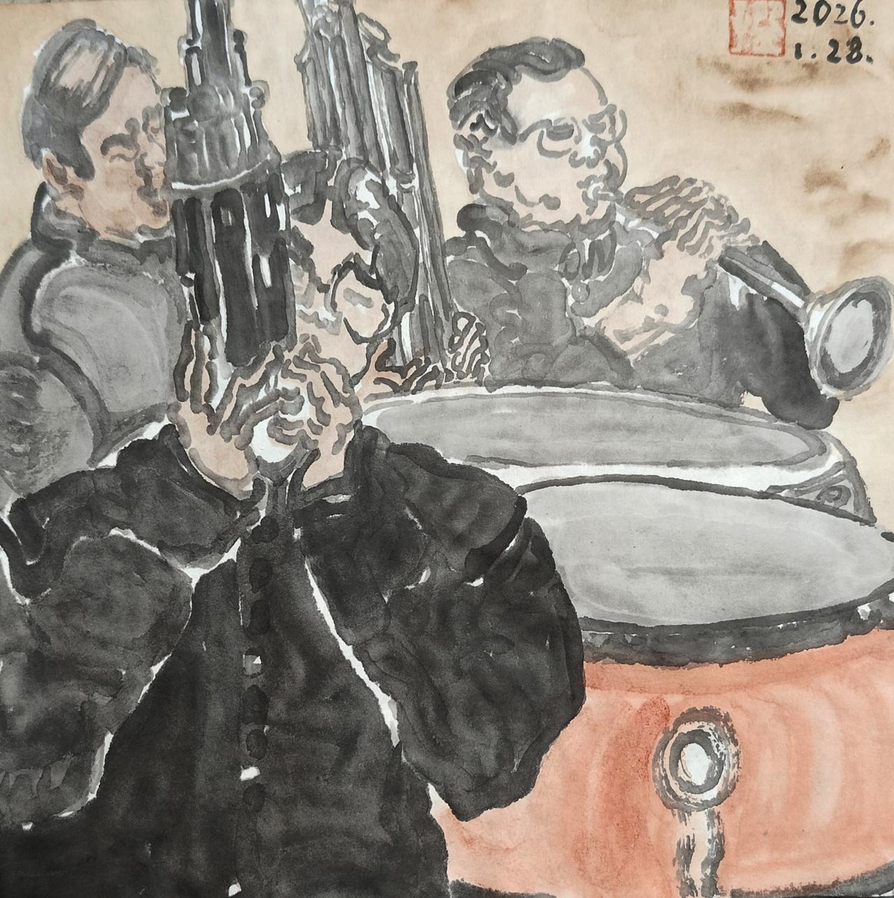 碗子的纸片水墨