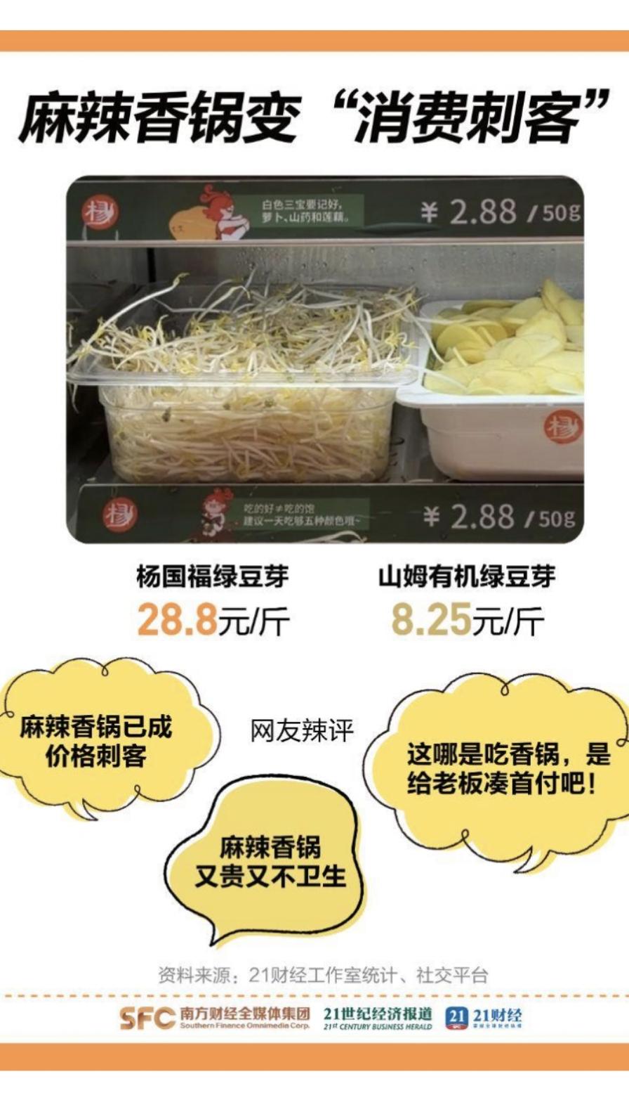 麻辣烫绿豆芽28.8元一斤，你会吃吗
据报道麻辣烫巨头杨国福已悄然将普通一把绿豆