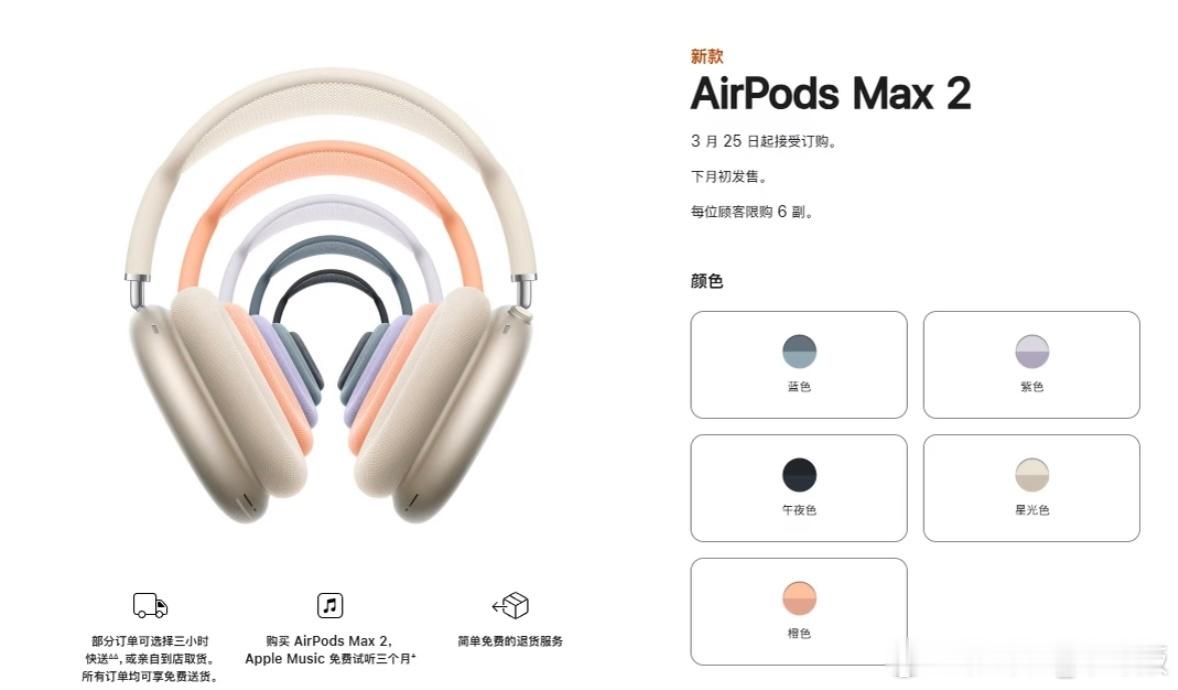 AirPodsMax2发布距离初代Lightning 接口版AirPods Ma