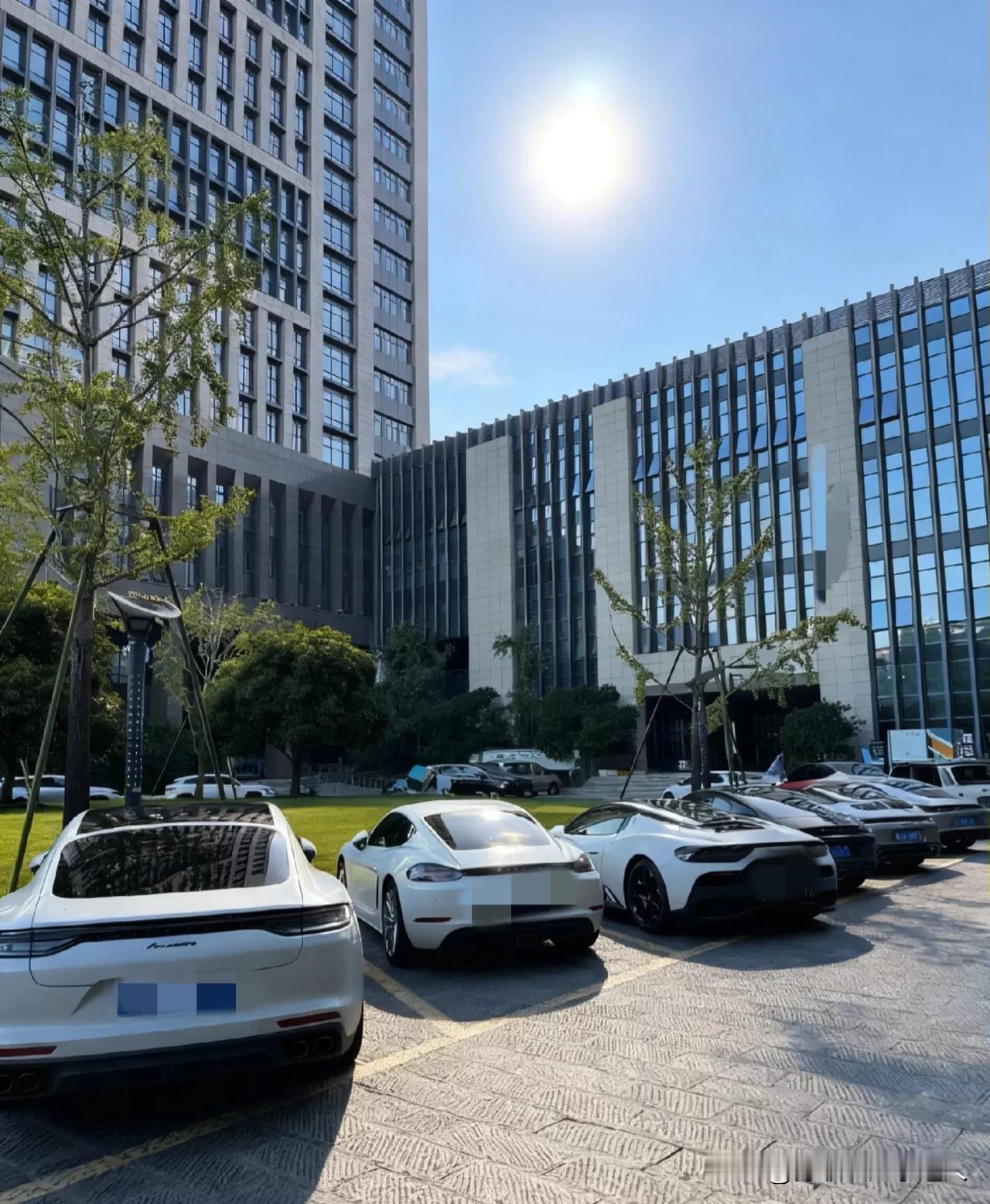 一到楼下就看到全是我们公司的保时捷，那场面也牛了！

不过我发现个特别奇怪的事情