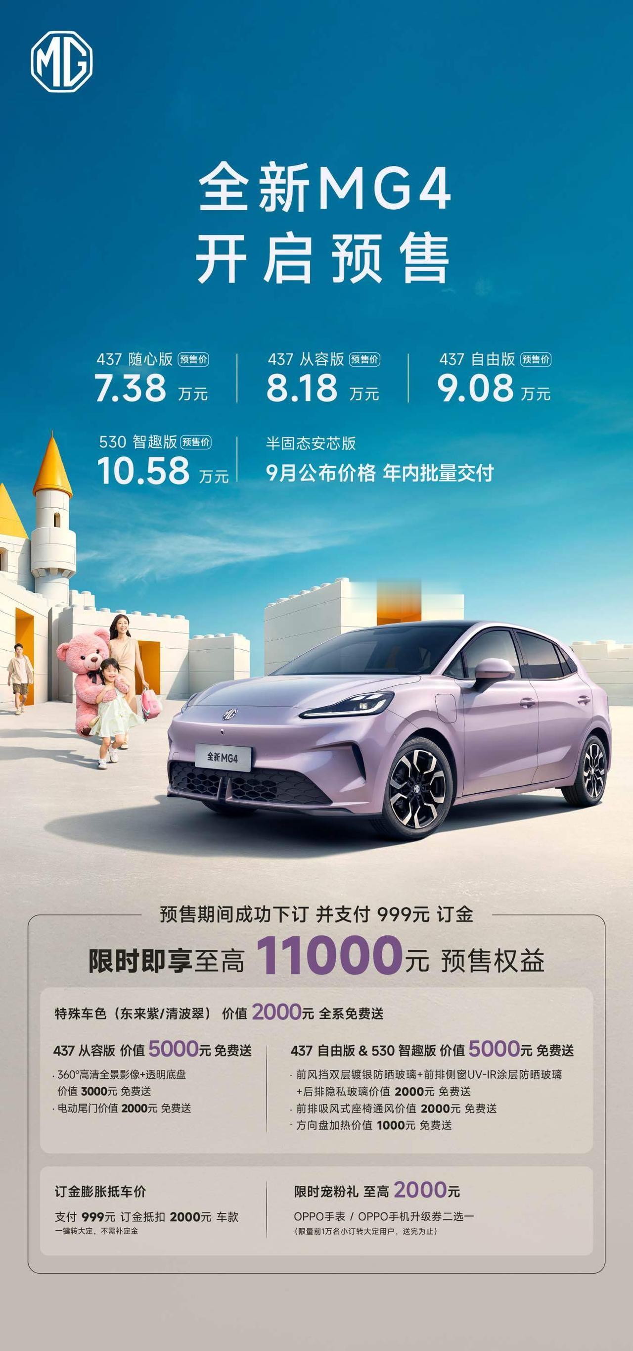 全新 MG4 今天开启预售，7.38 万起的价格直接把纯电市场卷出新高？

7.