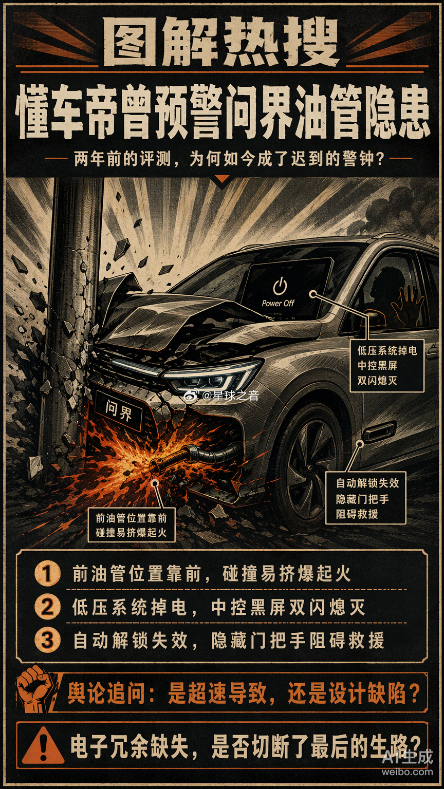 懂车帝两年前的评测视频被翻出来，里面提到的前油管位置和碰撞解锁失效，像是一记迟到