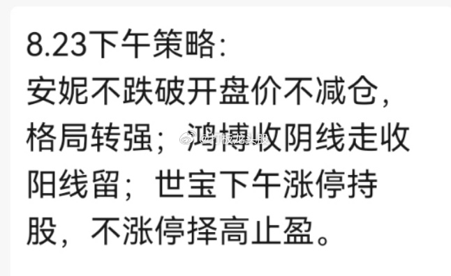 午后策略，注意查看 ​​​