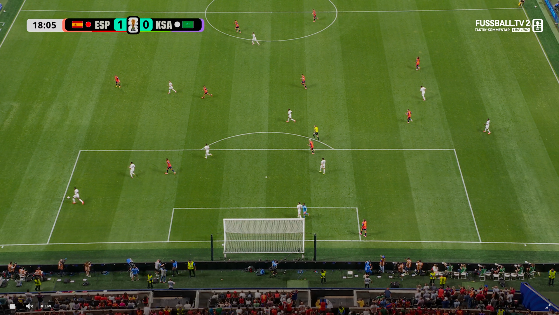 Fussball.TV的各种超绝转播视角看着像在玩游戏一样…… 