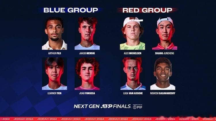 🎾ATP吉达新生代总决赛分组🔵蓝组🇫🇷菲斯🇨🇿门希克🇺🇸勒纳-钱