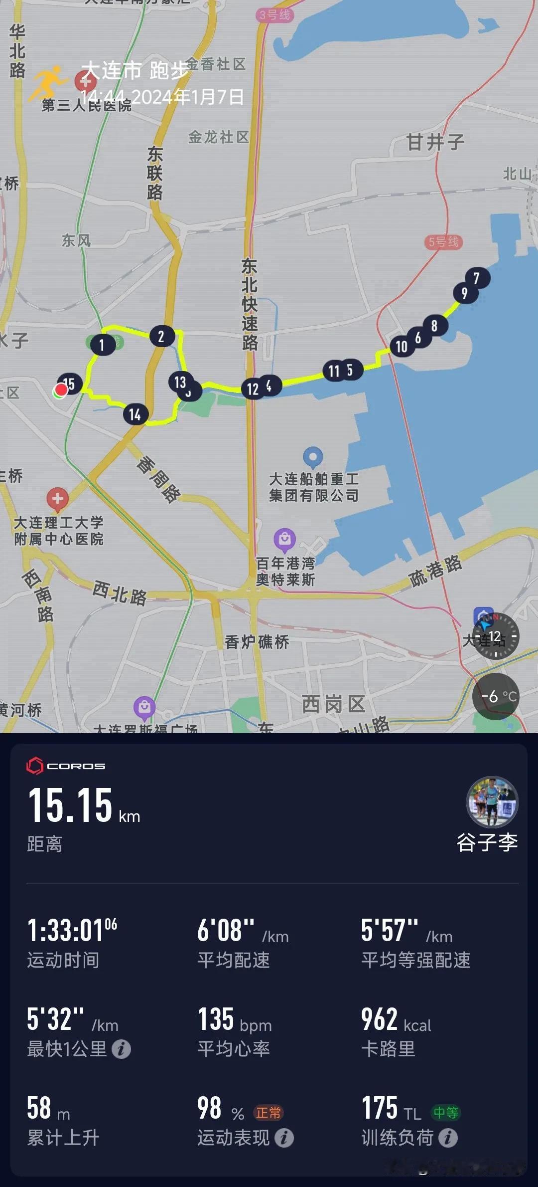 假期的最后一天，慢跑15公里🏃
2024年第一周跑量92.87公里，​足够优秀