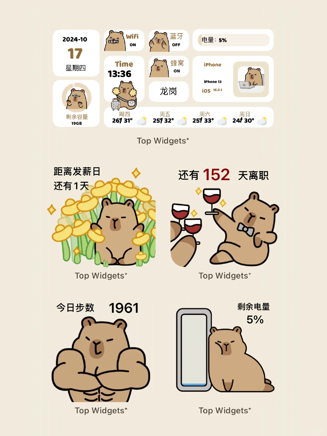 打工人必备的桌面小组件-卡皮巴拉✨