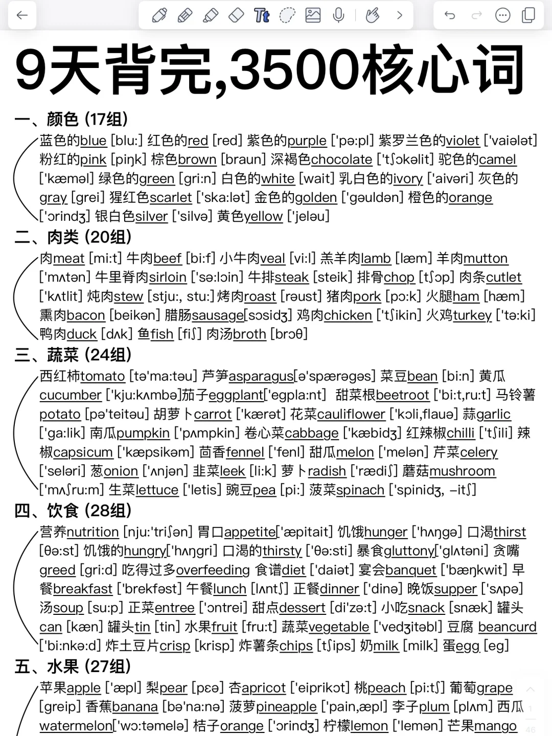 9天背完！英语基础3500词！基础差必备！
