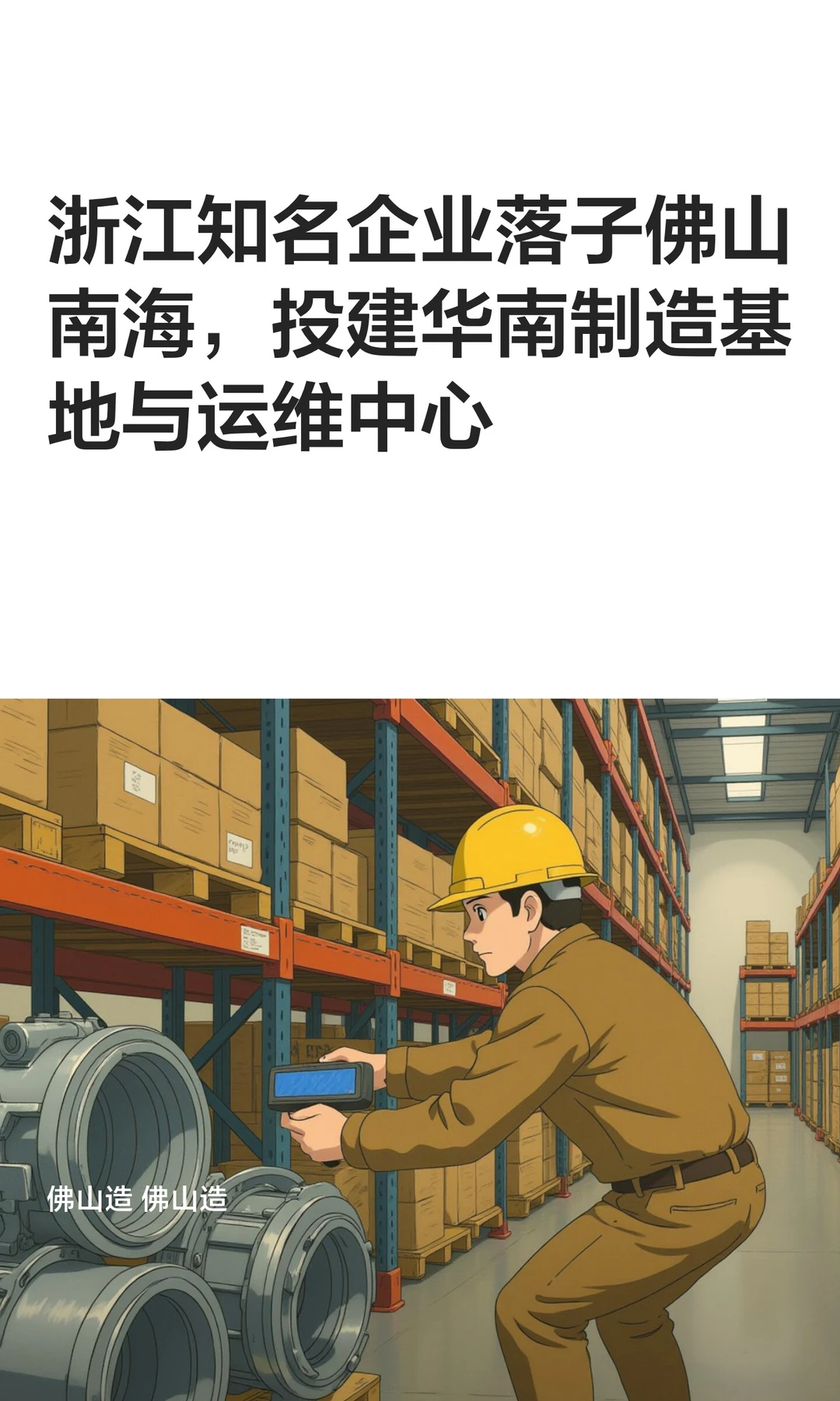 浙江知名企业落子佛山南海，投建华南制造基