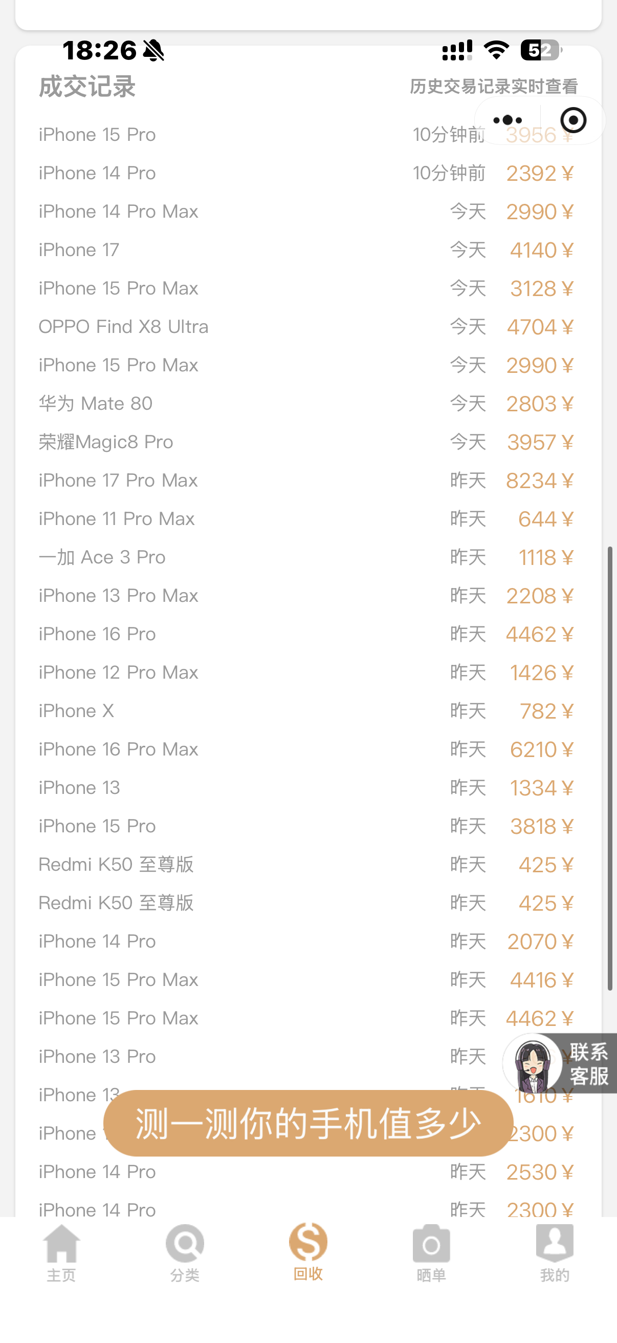 内存涨了以后，二手手机的回收价也跟着长，感兴趣的朋友，可以来来回科技小程序，估一