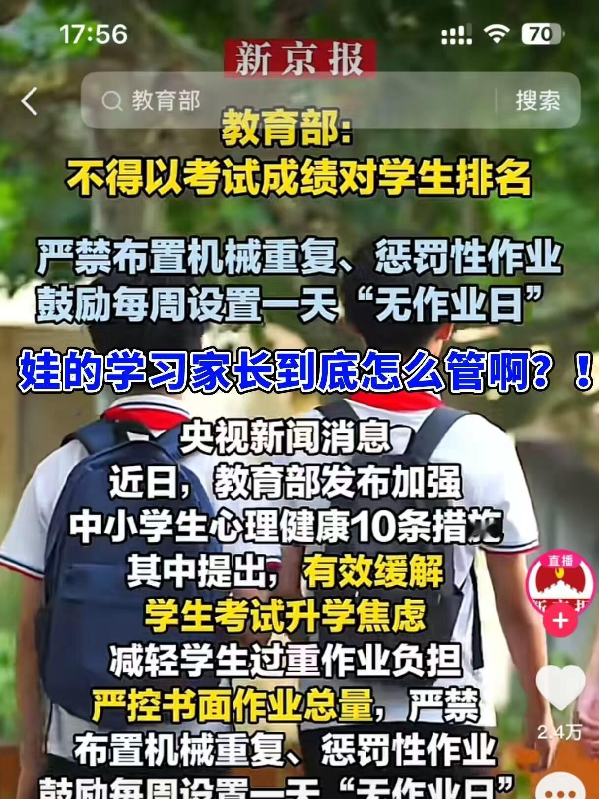 嗐，你这问题可太真实了，我刷到那教育部新规心里也直打鼓。一边盼着孩子能轻松点，别